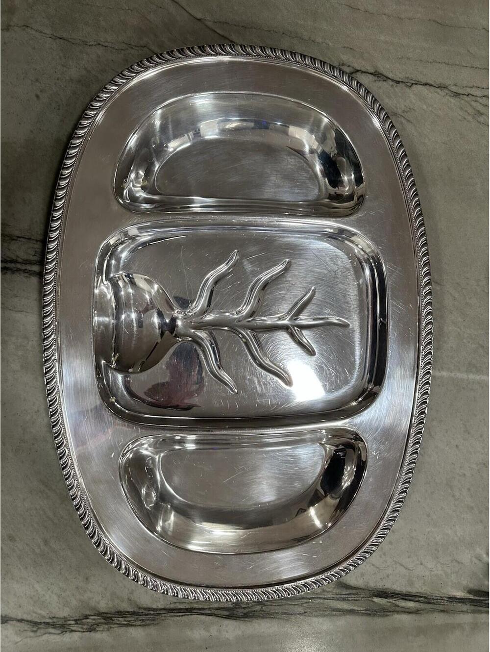 Reed & Barton Old London Silverplate Meat Platter Divided Tray 7022 16"